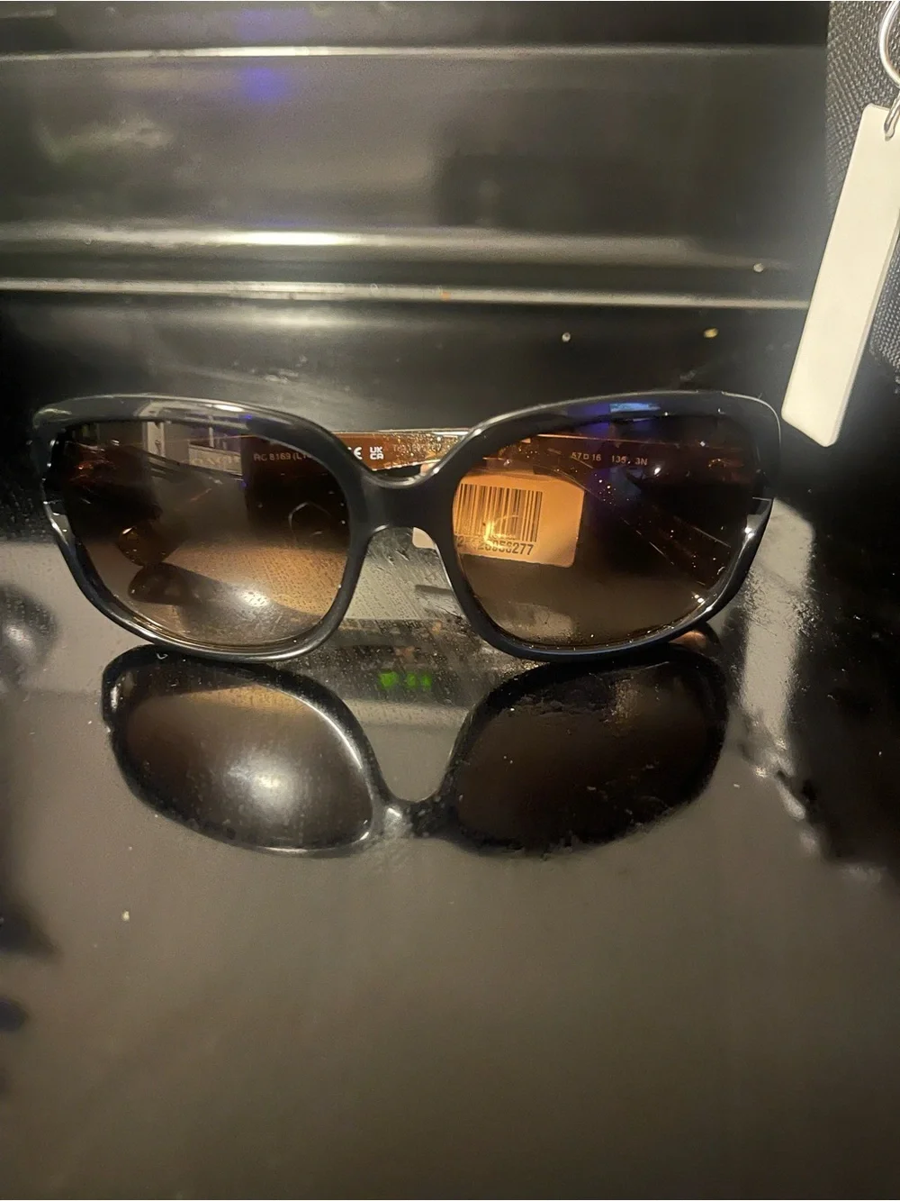 Coach Black Frame Sunglasses with Brown Gradient Lenses
